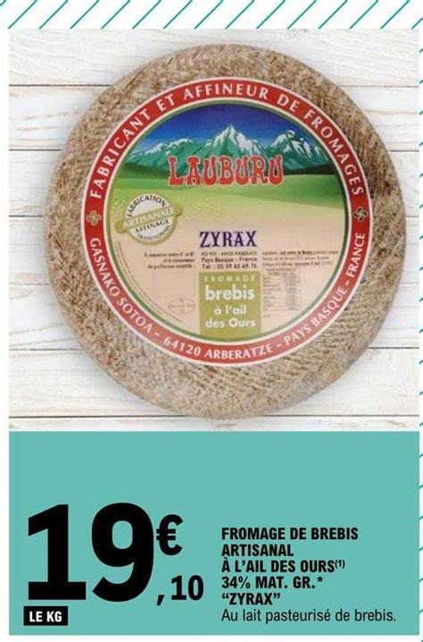 Promo Fromage De Brebis Artisanal à L ail Des Ours 34 Mat gr zyrax