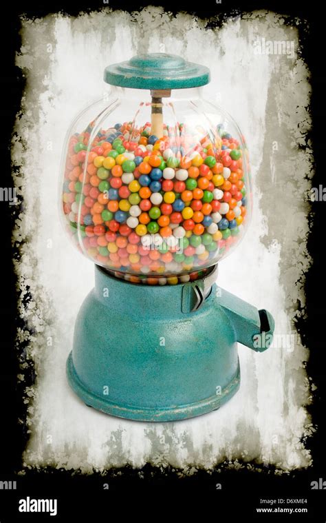 Old Chewing Gum Vending Machine About 1950 On Grunge Stock Photo Alamy