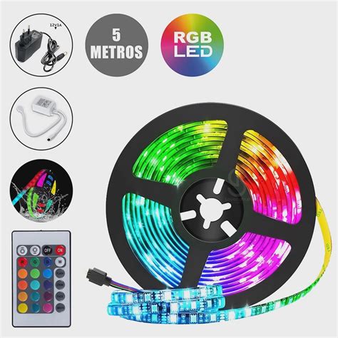 Fita Colorida Led Rgb Dupla Face M Kit Completo Em Promo O