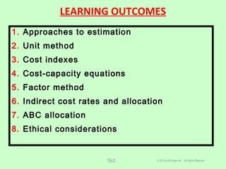 Chapter Cost Estimation Ppt