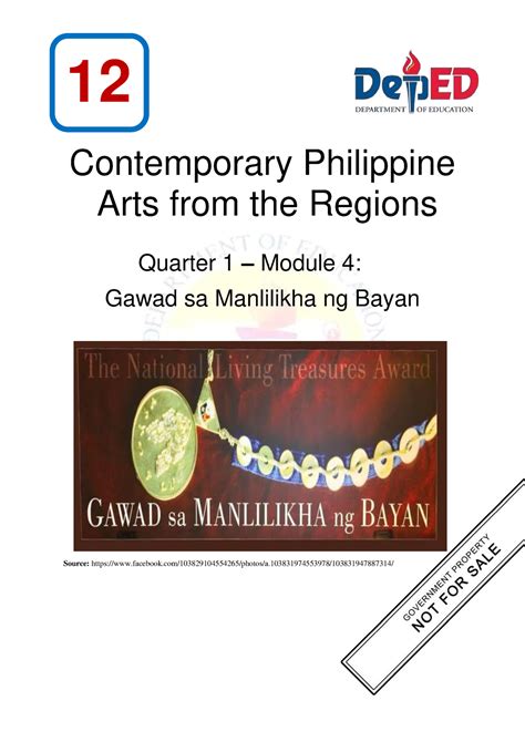 Cpar Module 4 Notes Contemporary Philippine Arts From The Regions