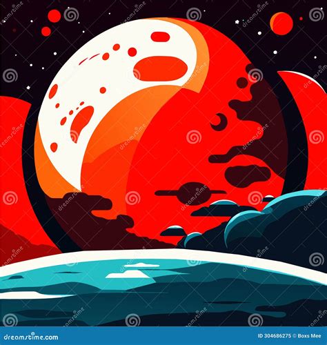 Illustration Of The Moon In The Night Sky Vector Illustration Stock Illustration Illustration