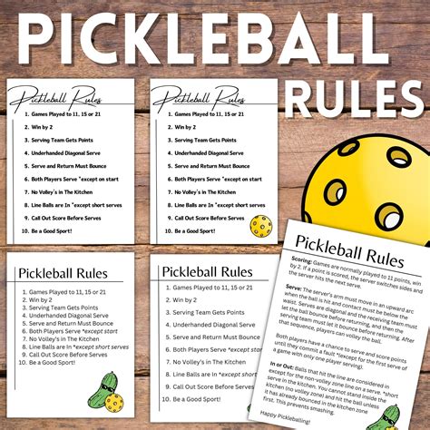 Pickleball Rules With Simple Scoring Serving And Kitchen Rules Etsy