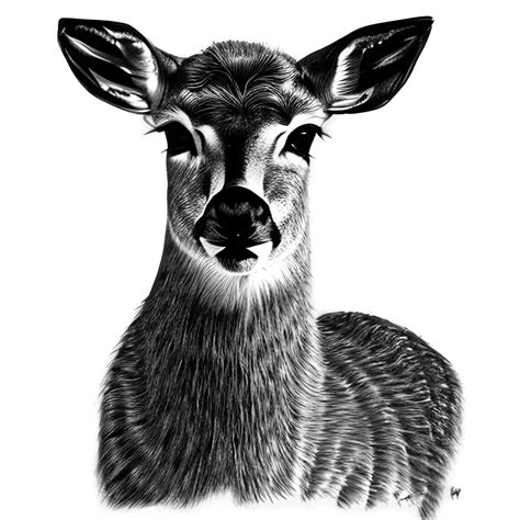 Doe Deer Face Drawing