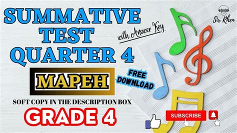 MAPEH 4 QUARTER 4 SUMMATIVE TEST NO 1 4 WITH SOFT COPY FREE