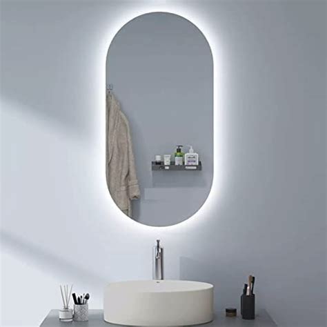 Espelho Lapidado Oval Iluminado Led Frio X Cm Woodglass Oval