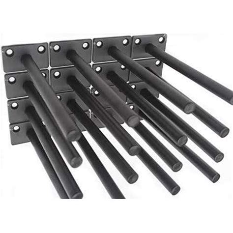 MHMYDZ 12 Pcs 8 Black Solid Steel Floating Shelf Bracket Blind Shelf