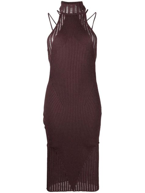 Buy Andrea Adamo Ribbed Midi Dress Beige At 25 Off Editorialist