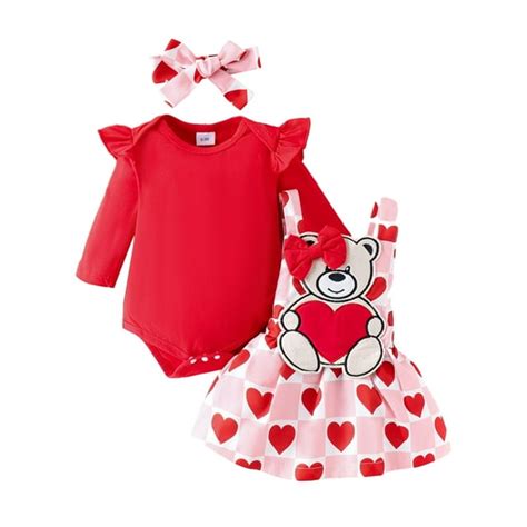 Douhoow 2pcs Baby Girl Valentine Outfits 3M 6M 9M 12M 18M Infant Long ...