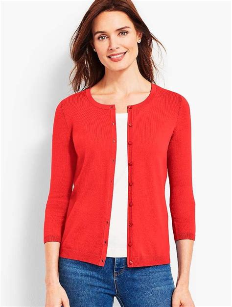 Talbots Three Quarter Sleeve Charming Cardigan Cardigan Casual Cardigans Cardigan Fashion