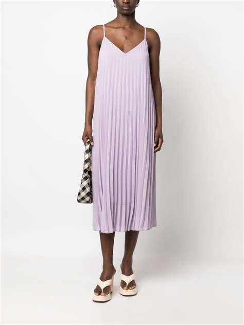 Essentiel Antwerp Doozy Pleated Midi Dress In Purple ModeSens