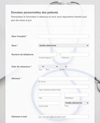 Formulaire de rendez vous médical en ligne Modèle du formulaire Jotform