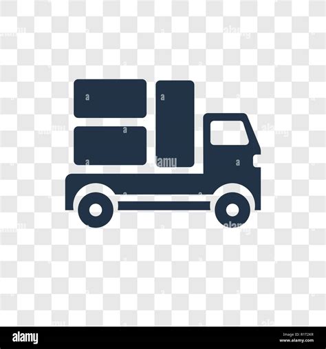 Moving truck vector icon isolated on transparent background, Moving ...