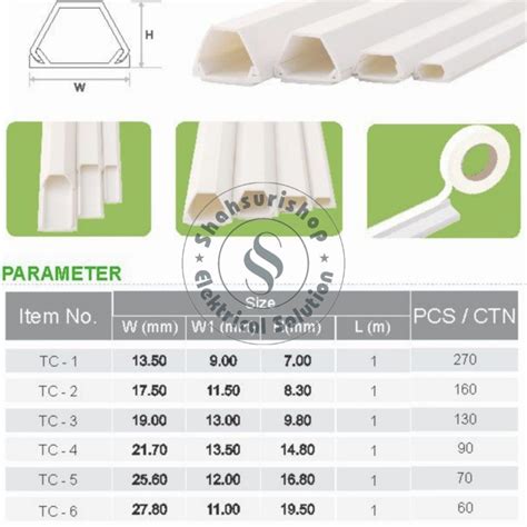 Jual NISO TC 3 TC3 CABLE DUCT PELINDUNG PENUTUP KABEL DOUBLE TAPE