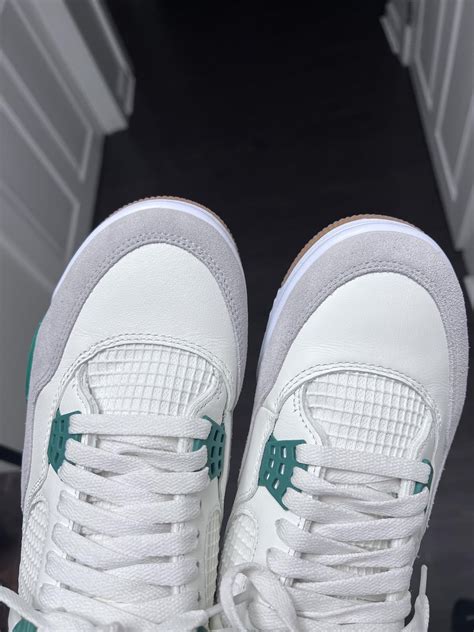 How Noticeable Is The Shitty Stitching On These Y3 Jordan 4 Pine Green