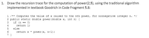 Solved 1 Draw The Recursion Trace For The Computation Of