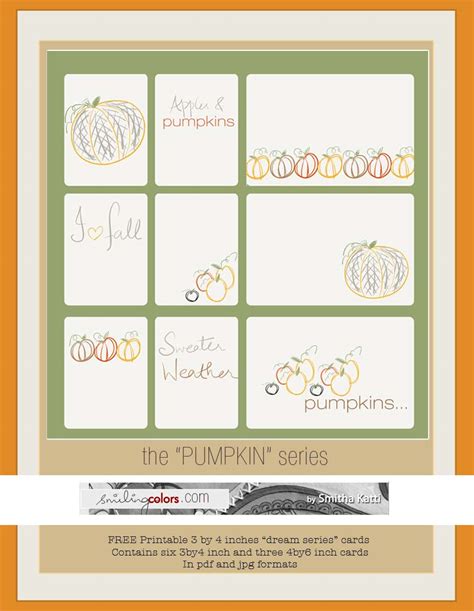 {Freebie: Printable 'pumpkin' cards…} - Smiling Colors