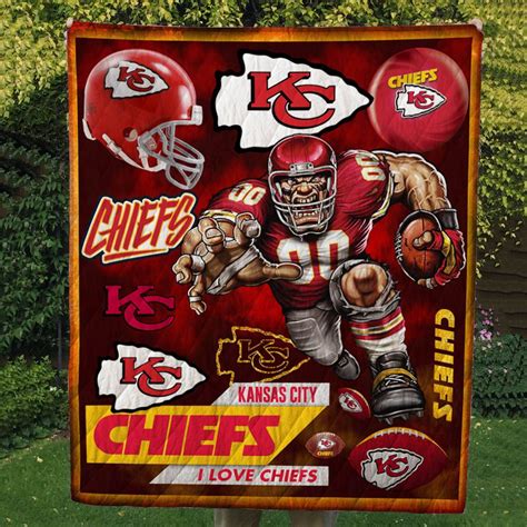 Kansas City Chiefs Quilt Blanket #1 - RobinPlaceFabrics