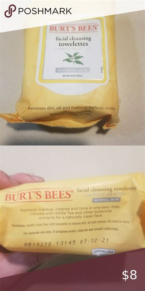 Burts Bees Facial Cleansing Towelettes With White Tea Extract