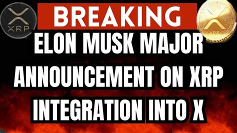 XRP UPDATE ELON MUS FINALLY SPEAKS UP ON XRP INTEGRATION REQUEST