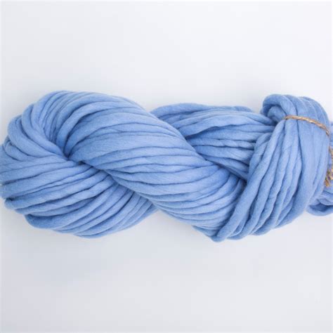 Chunky Yarn Wool 6 Super Bulky Yarn Pastel Blue Merino Wool Yarn Soft Hand Spun Yarn for Blanket ...