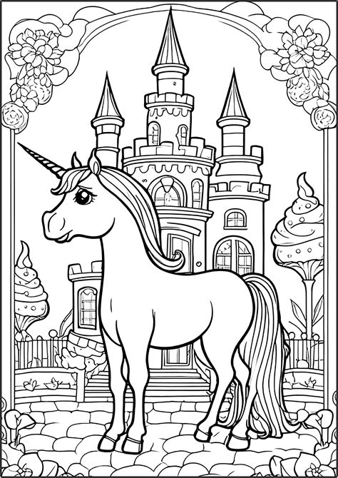 Unicorno Davanti A Un Bellissimo Castello Unicorni Disegni Da