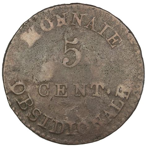 30234 Première Restauration Siège d Anvers 5 Centimes Louis XVIII