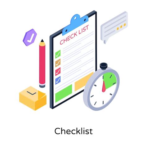 Bearbeitbarer Vektor Der Isometrischen Illustration Der Checkliste