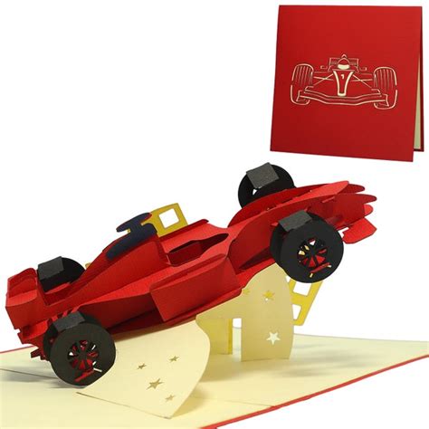 Pop Up Racing Car Birthday Card Etsy