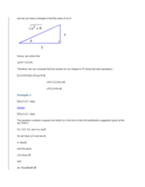 Solution Integration By Trigonometric Substitution Studypool