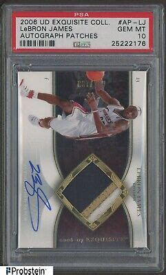 Ud Exquisite Lebron James Color Patch On Card Auto Psa