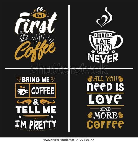 Coffee Quotes Clipart Vector Design Bundle Stock Vector (Royalty Free ...