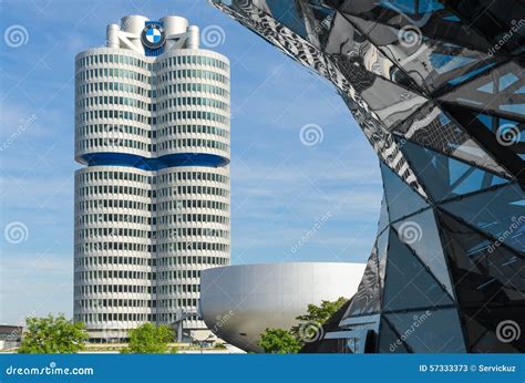 BMW Four Cylinder Tower Munich World Headquarters Editorial Stock Photo