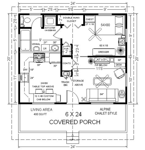 20X24 Cabin Floor Plans - floorplans.click