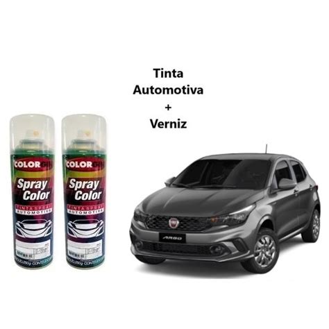 Tinta Spray Automotiva Cinza Silverstone FIAT Verniz Colorgin P