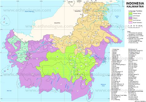 Indonesia Kalimantan Language Map Map World Map