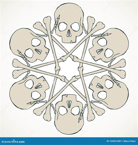 Snowlake Alegre De Los Cr neos Y De Los Huesos Ilustración del Vector
