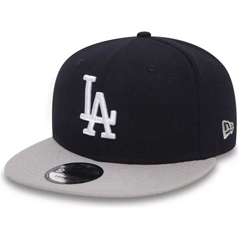 Casquette plate noire snapback avec visière grise 9FIFTY Team Los