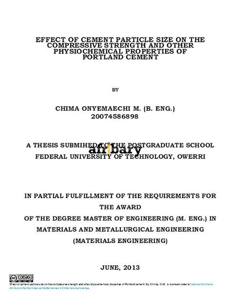 Effect Of Cement Particle Size On The Compressive Strength And Other