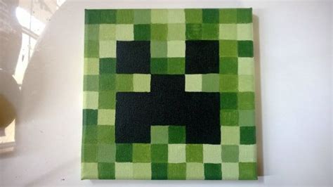 Minecraft Creeper Canvas Acrylic Painting on Etsy, $11.85 | Canvas art projects, Geek crafts ...