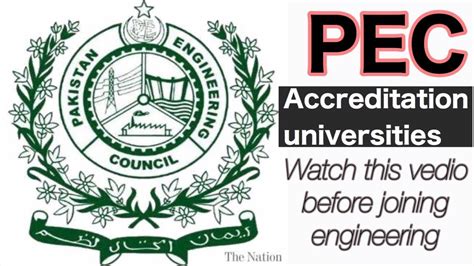 Pakistan Engineering Council Authorized Universites With Detail Pec