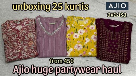 Ajio Haul Huge Party Wear Haul Straight Cut Kurtis From 450