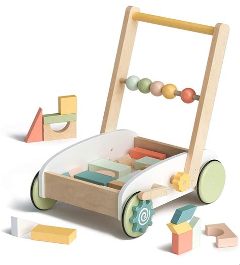 ROBUD Wooden Baby Walker Push Toys For Babies Learning To Walk With