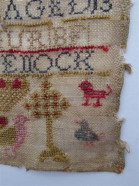 1803 Antique Embroidered Sampler Genuine Scottish Georgian Textile P