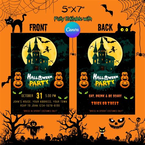 Editable Halloween Invitation Template Printable Halloween - Etsy