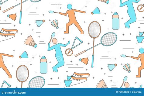 Badminton Seamless Pattern Stock Vector Illustration Of Lifestyle