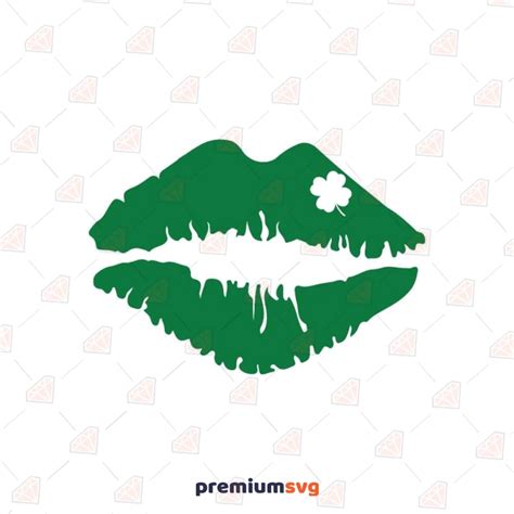 Green Lips With Shamrock Svg Shamrock Lips Svg Premiumsvg