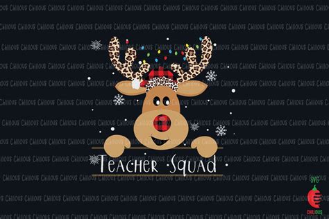 Teacher Squad Reindeer Funny Teacher Graphic By Chilious Creative Fabrica