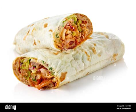 Doner Kebab Or Shawarma Isolated On White Background Stock Photo Alamy