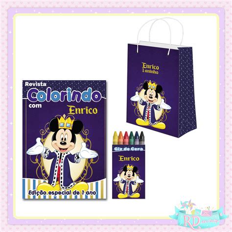 Kit Colorir Sacolinha Mickey Realeza Elo